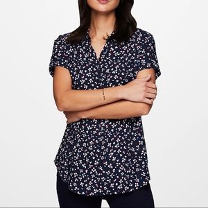 NWT BeachLunchLounge Spencer Navy Floral Top Size L